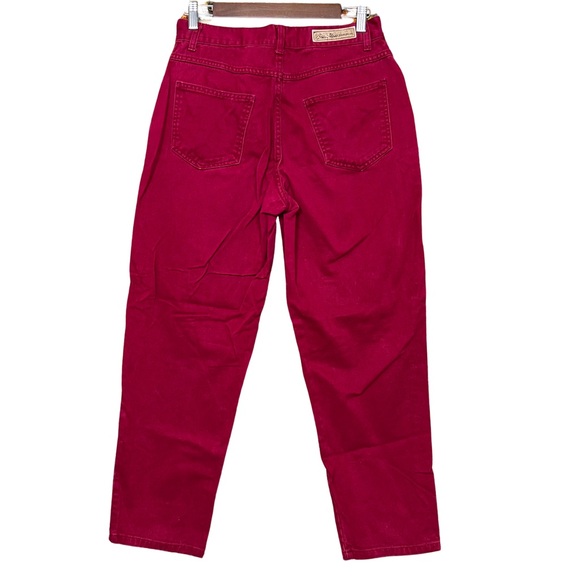 Vintage Bill Blass Jeanswear Easy Fit 90s Red / Maroon High Rise Jeans Size 26P - Picture 2 of 4
